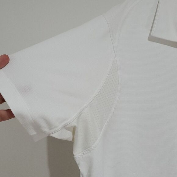 Puma large white athletic short sleeve polo shirt - Picture 4 of 8
